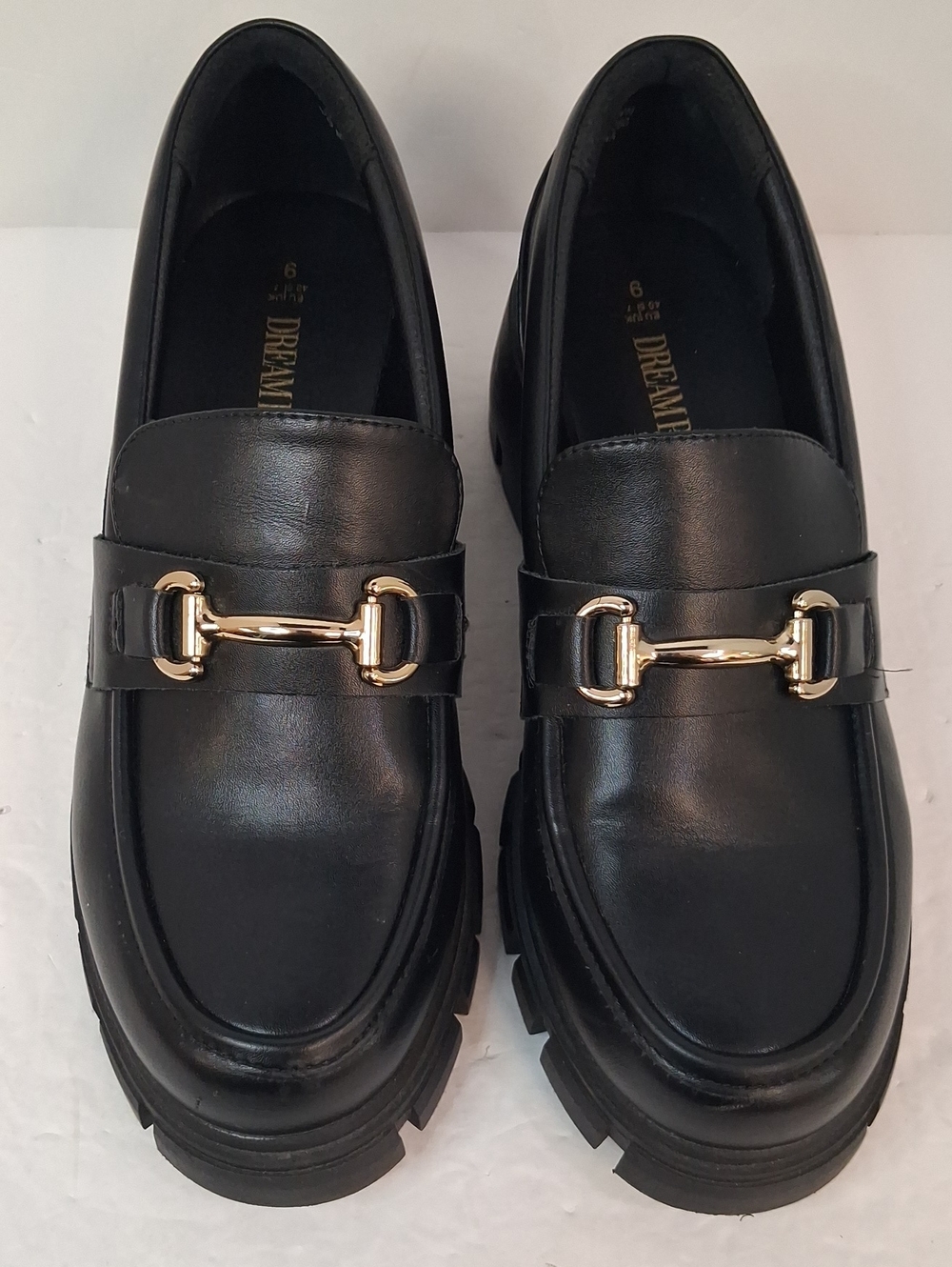 Dream Pairs Black Horsebit Chunky Loafers Size 9